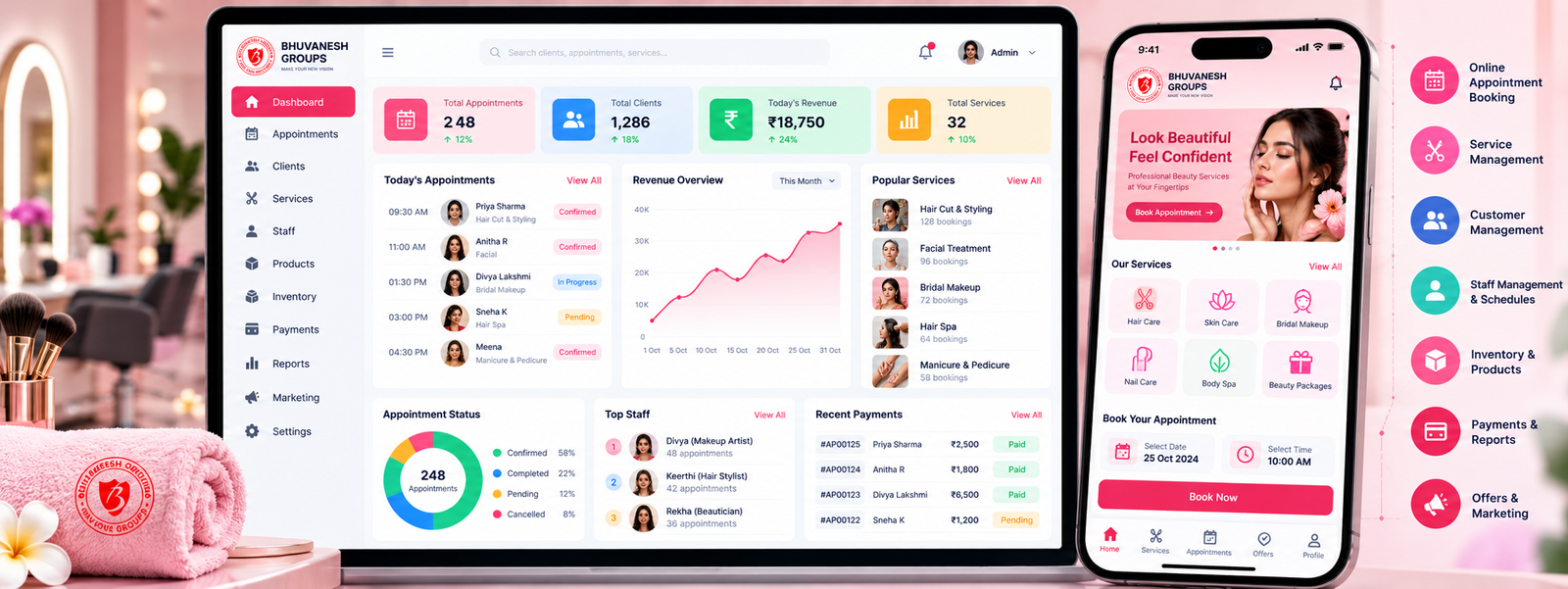 Beauty Parlour Appointment Booking Software